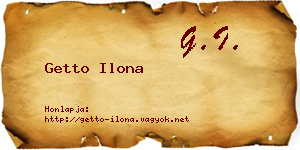 Getto Ilona névjegykártya